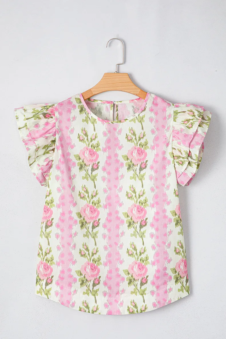 Women's T-shirt Short Sleeve T-Shirts Casual Flower display picture 6
