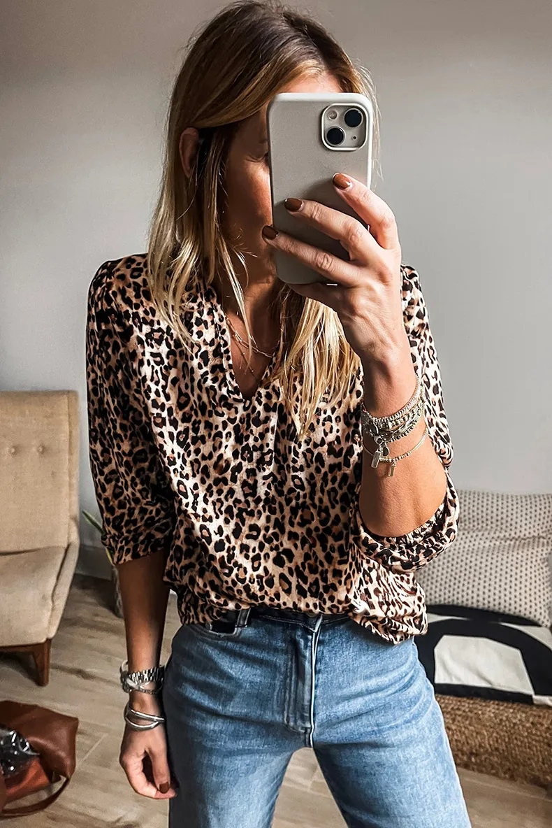 Women's T-shirt Half Sleeve T-Shirts Casual Leopard display picture 2