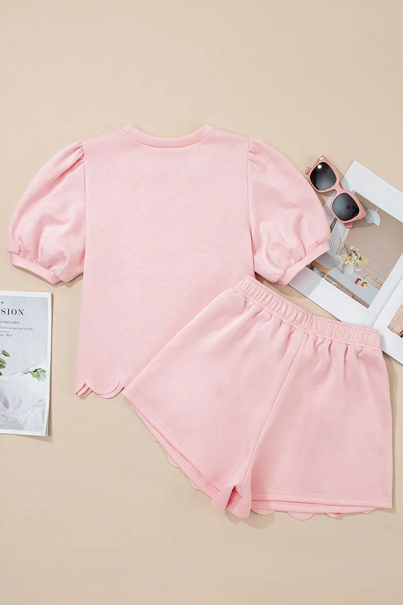 Daily Women's Casual Solid Color Spandex Polyester Viscose Fiber Pearl Shorts Co-ord Set Shorts Sets display picture 6