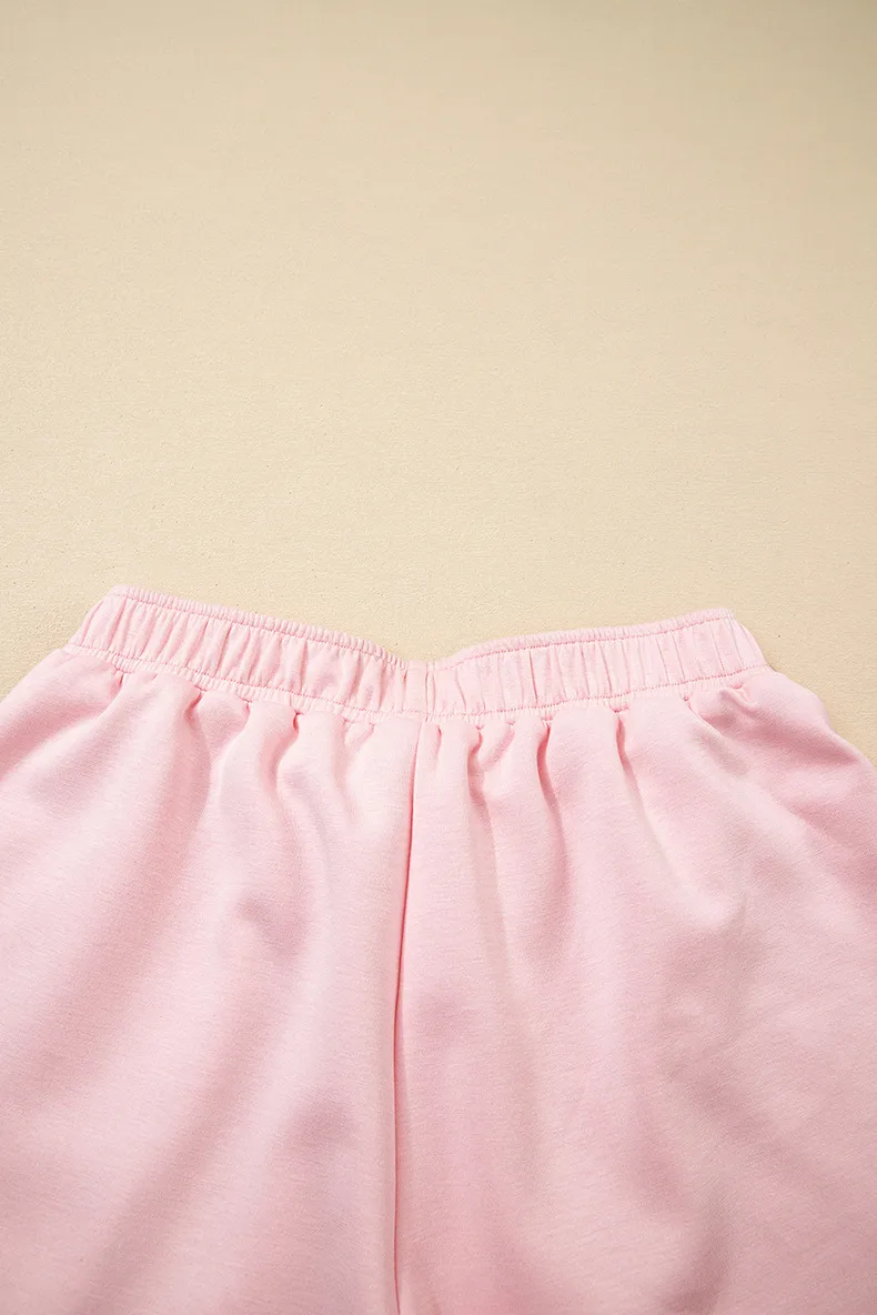 Daily Women's Casual Solid Color Spandex Polyester Viscose Fiber Pearl Shorts Co-ord Set Shorts Sets display picture 10
