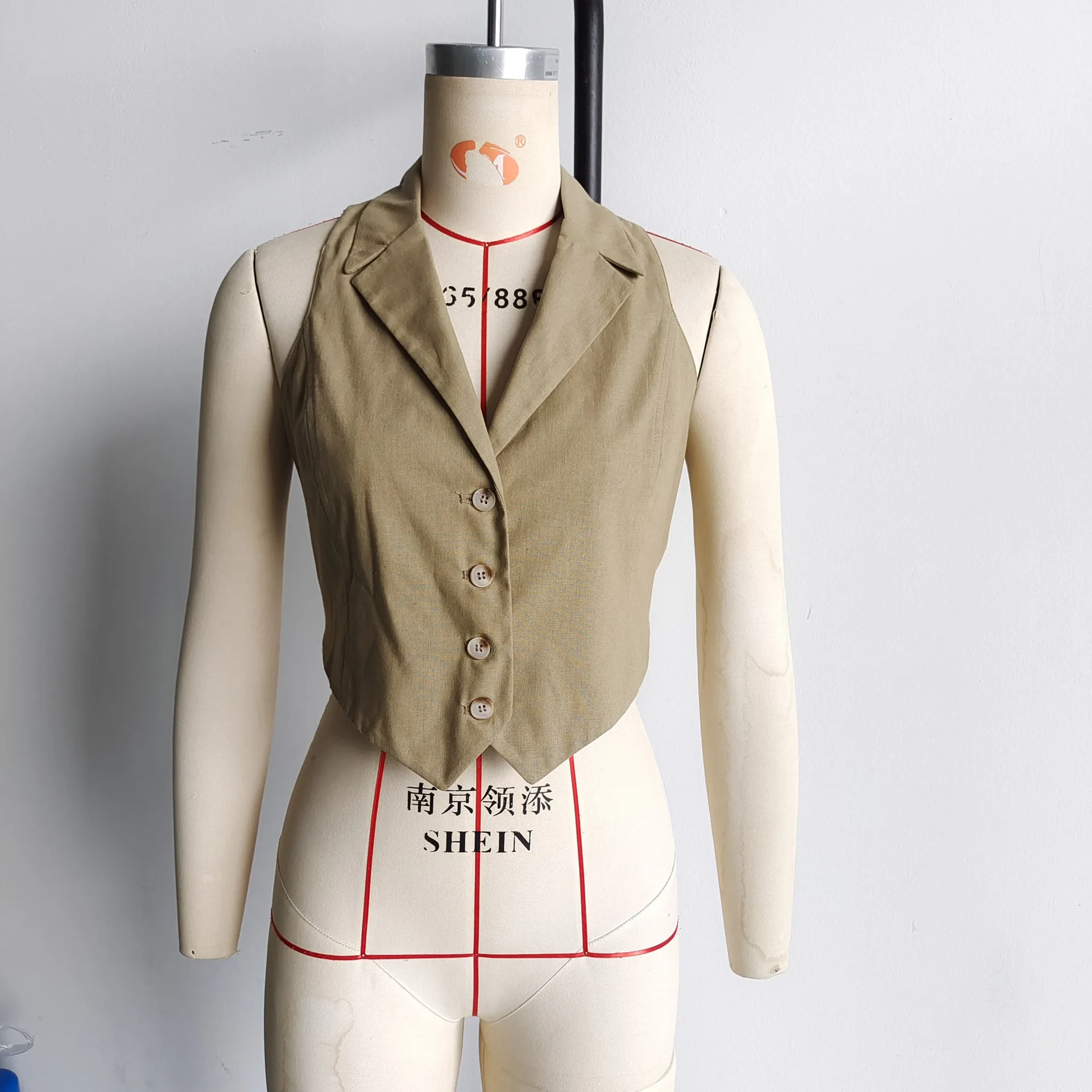 Women's Vest Sleeveless Blazers Vintage Style Streetwear Solid Color display picture 17