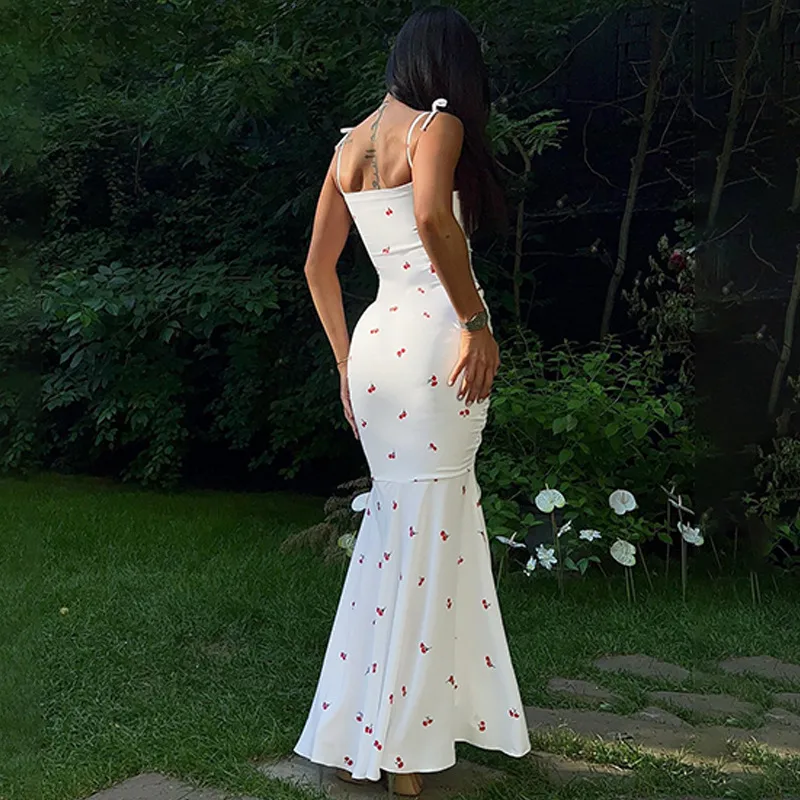 Women's Strap Dress Elegant Strap Slit Pleated Sleeveless Flower Leopard Maxi Long Dress Holiday Daily display picture 2