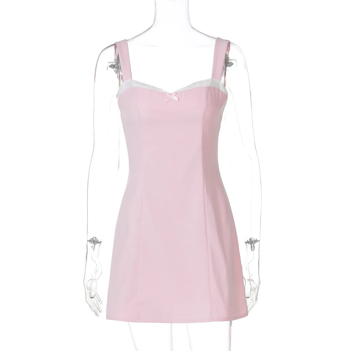 Women's Strap Dress Elegant Strap Lace Sleeveless Solid Color Above Knee Holiday Daily display picture 8