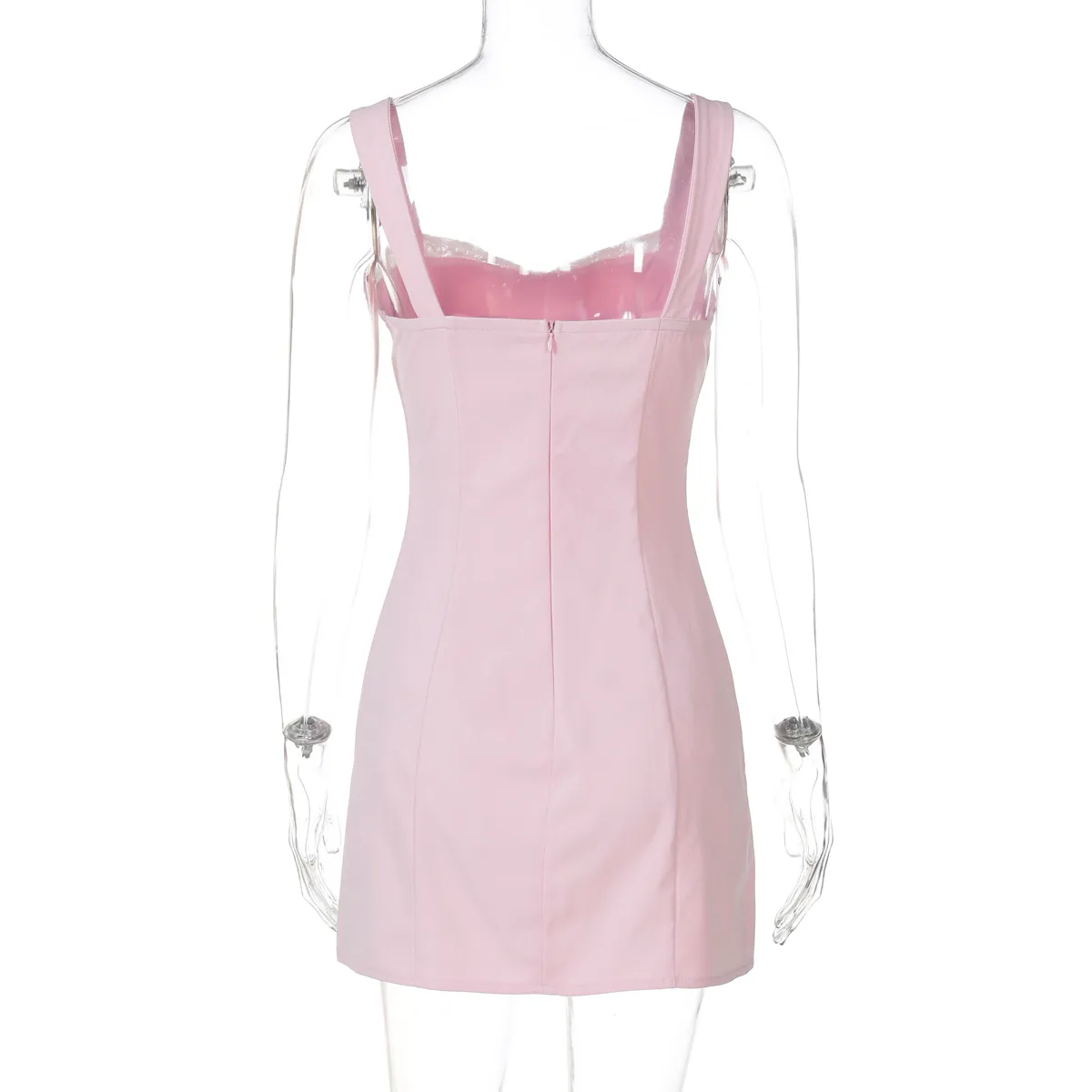 Women's Strap Dress Elegant Strap Lace Sleeveless Solid Color Above Knee Holiday Daily display picture 10