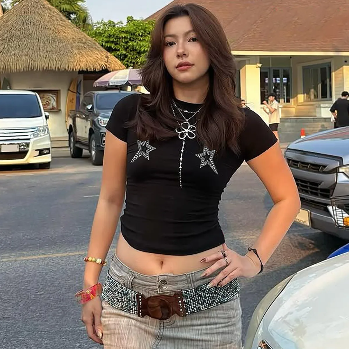 Women's T-shirt Short Sleeve T-Shirts Casual Star display picture 5