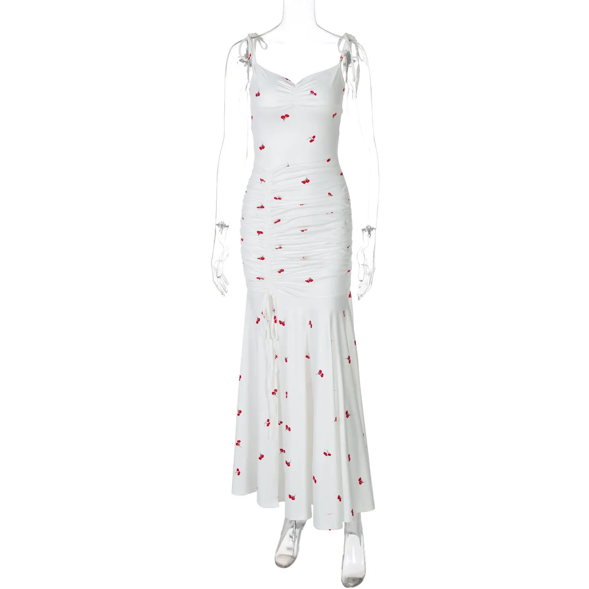 Women's Strap Dress Elegant Strap Slit Pleated Sleeveless Flower Leopard Maxi Long Dress Holiday Daily display picture 11