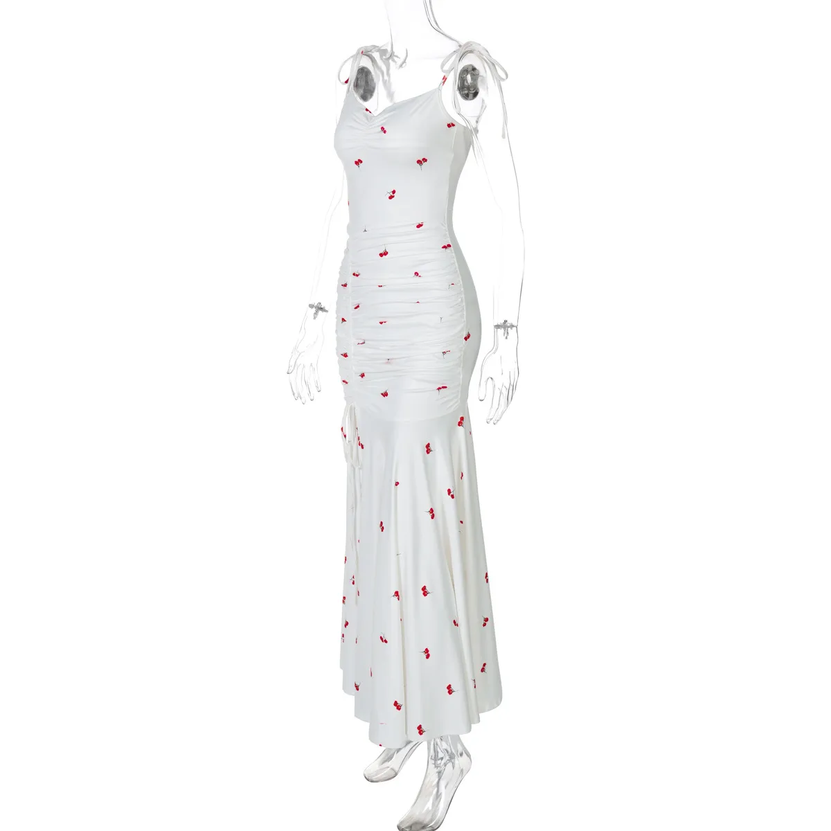 Women's Strap Dress Elegant Strap Slit Pleated Sleeveless Flower Leopard Maxi Long Dress Holiday Daily display picture 12