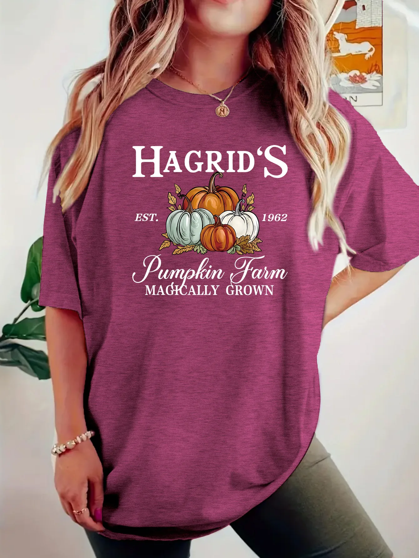 Women's T-shirt Short Sleeve T-Shirts Casual Vocabulary Words/Name Pumpkin display picture 1