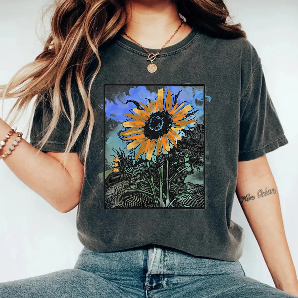 Women's T-shirt Short Sleeve T-Shirts Casual Flower display picture 6