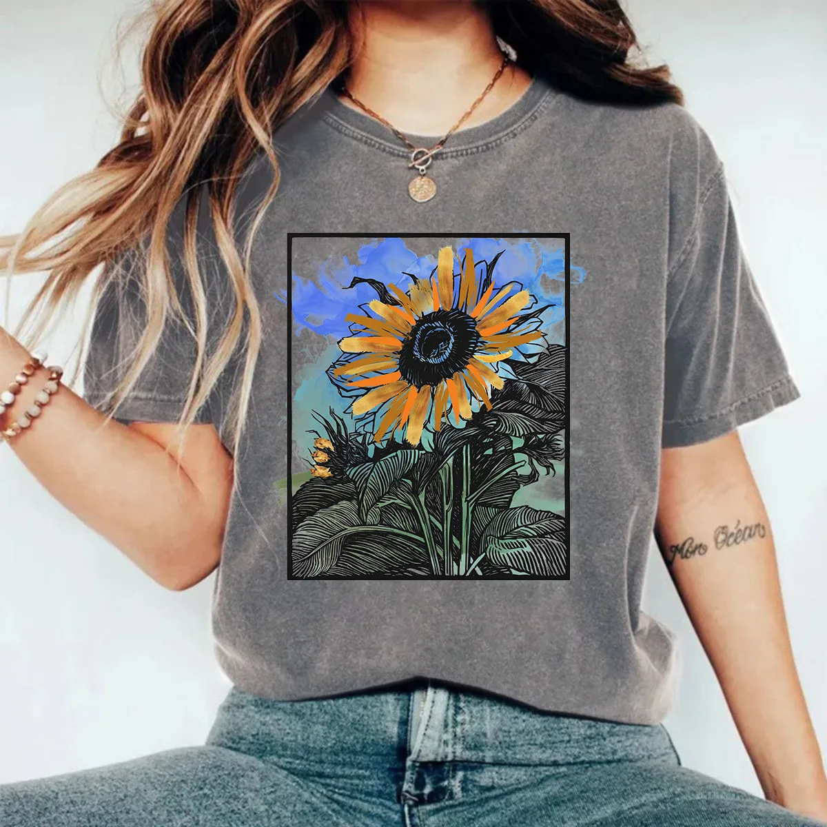 Women's T-shirt Short Sleeve T-Shirts Casual Flower display picture 4