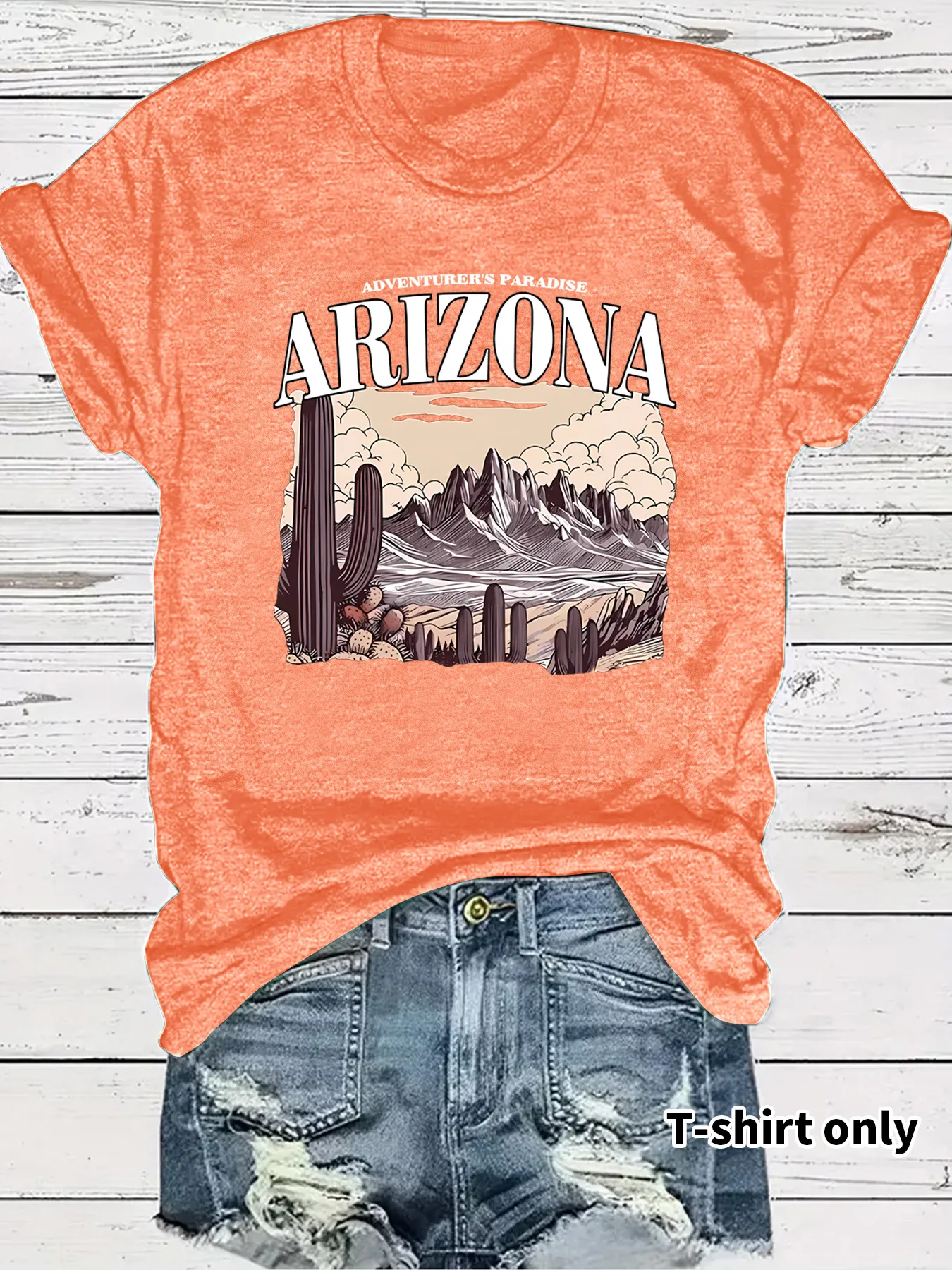 Women's T-shirt Short Sleeve T-Shirts Printing Casual Clouds Cactus Vocabulary Words/Name display picture 5