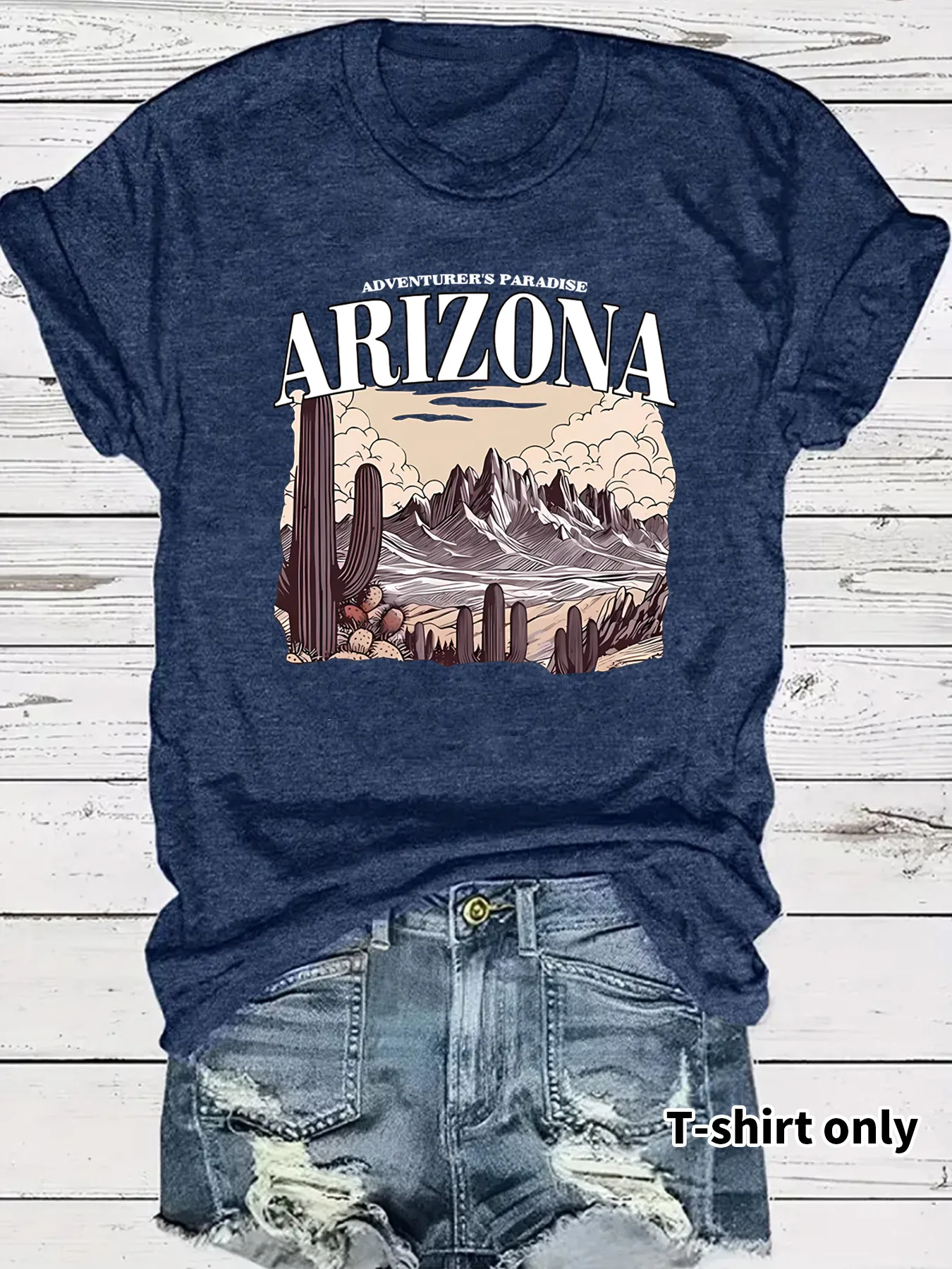 Women's T-shirt Short Sleeve T-Shirts Printing Casual Clouds Cactus Vocabulary Words/Name display picture 8