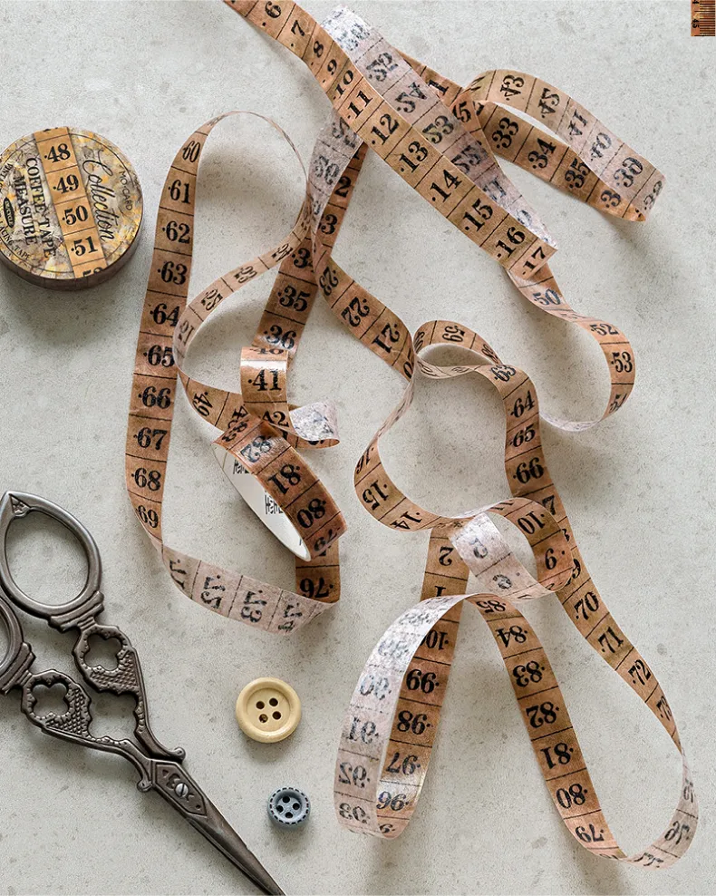 1 Set Tape Measure School Paper Elegant Classical Washi Tape display picture 11
