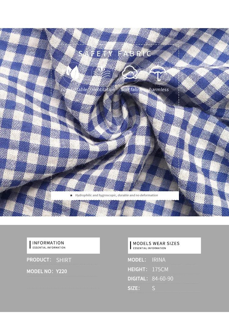 Women's Blouse Half Sleeve Blouses Simple Style Classic Style Plaid display picture 7