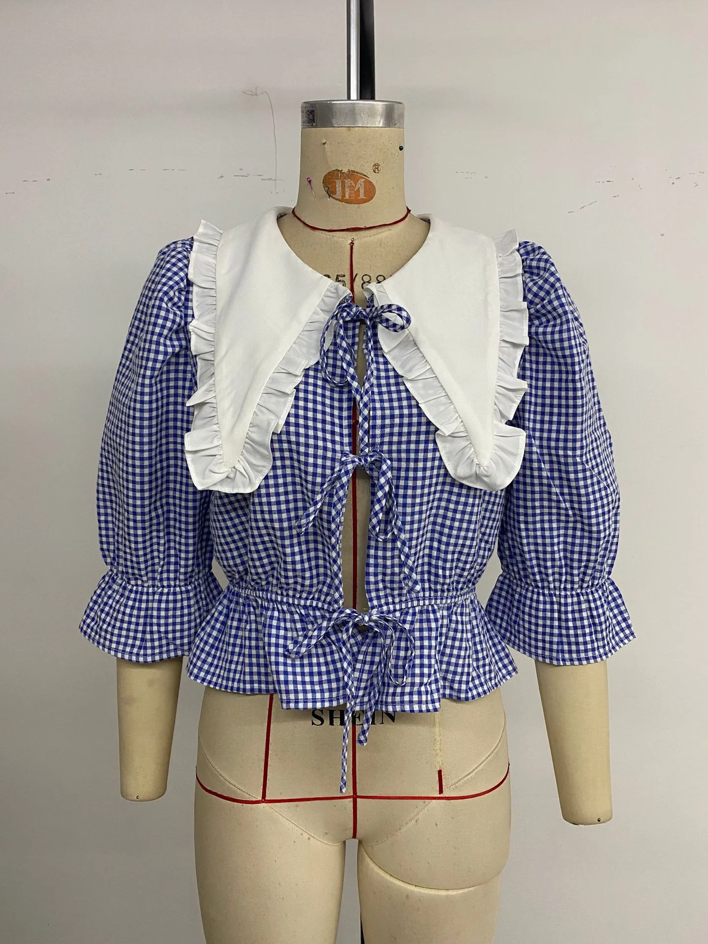 Women's Blouse Half Sleeve Blouses Simple Style Classic Style Plaid display picture 9