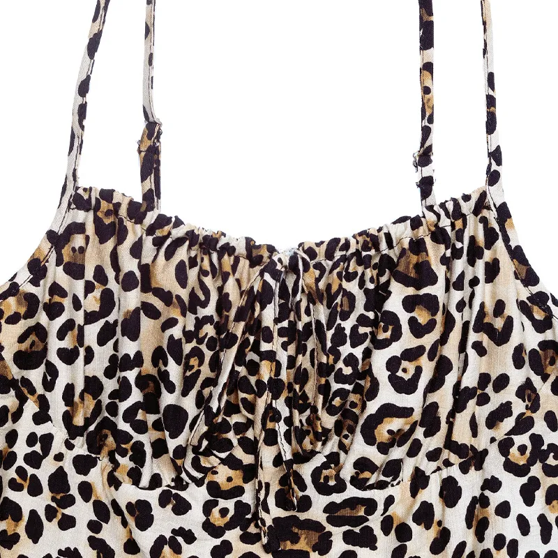 Women's Strap Dress Vintage Style Strap Sleeveless Leopard Midi Dress Holiday Street display picture 7