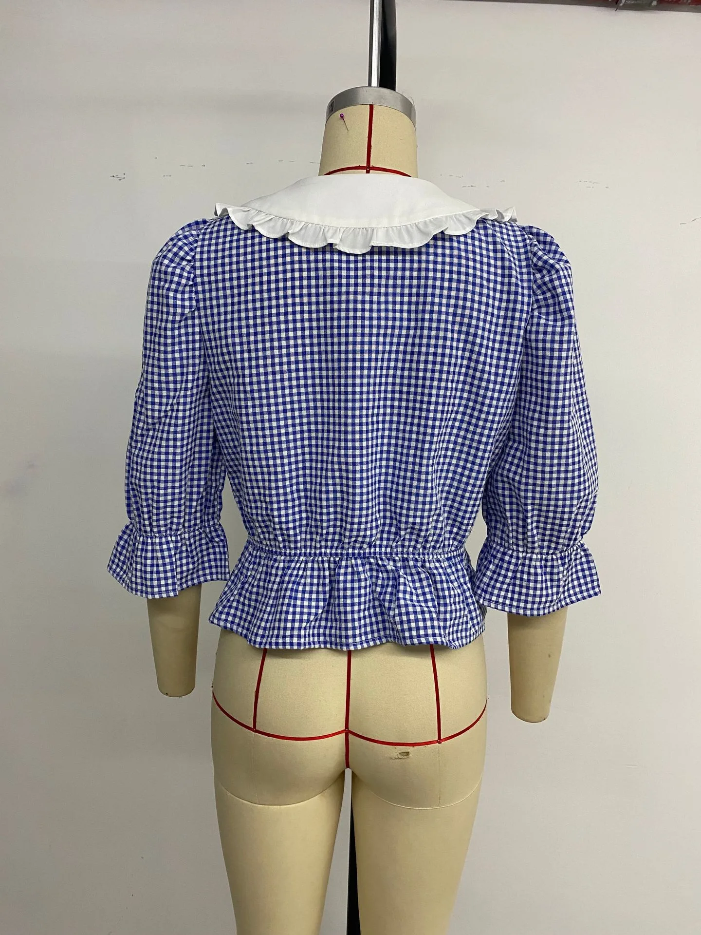 Women's Blouse Half Sleeve Blouses Simple Style Classic Style Plaid display picture 11