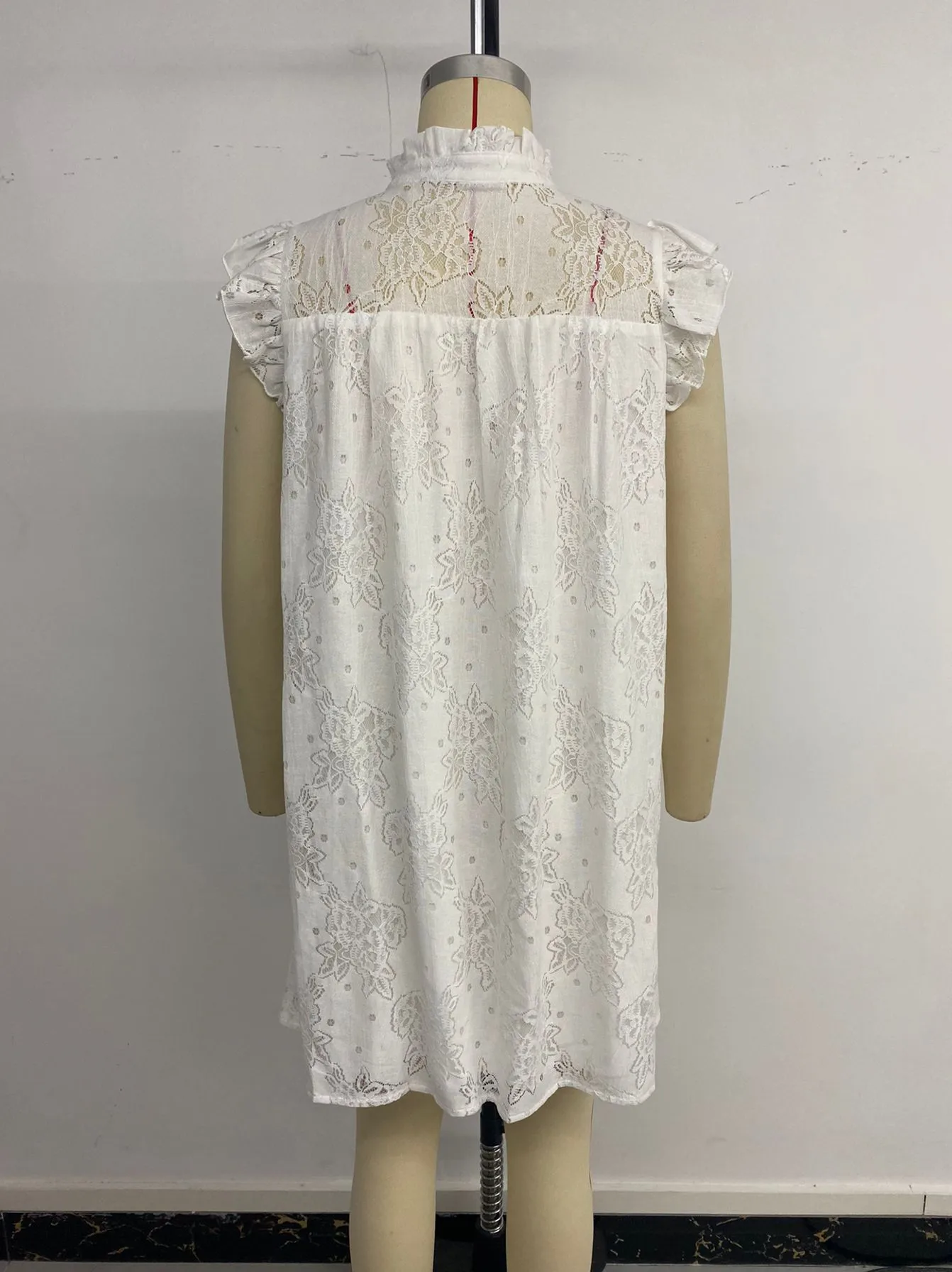 Women's Lace Dress Elegant V Neck Sleeveless Flower Above Knee Holiday Daily display picture 9