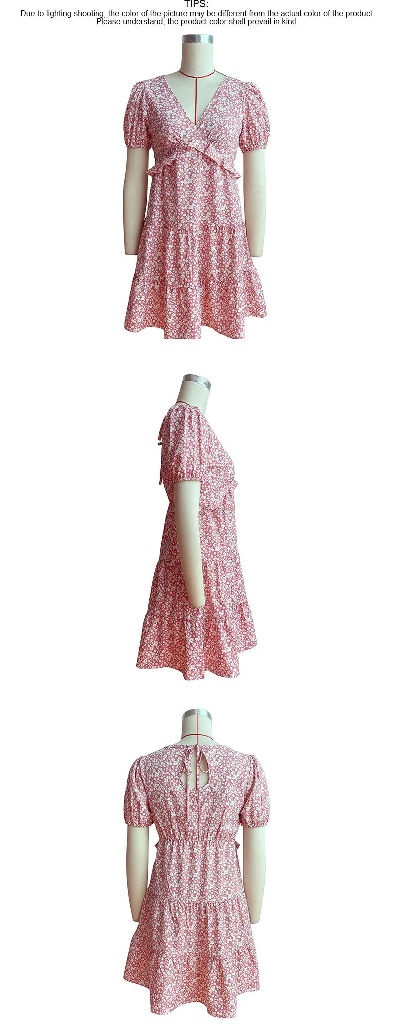 Women's Floral Dress Elegant Sweet V Neck Short Sleeve Ditsy Floral Above Knee Holiday Travel Daily display picture 8