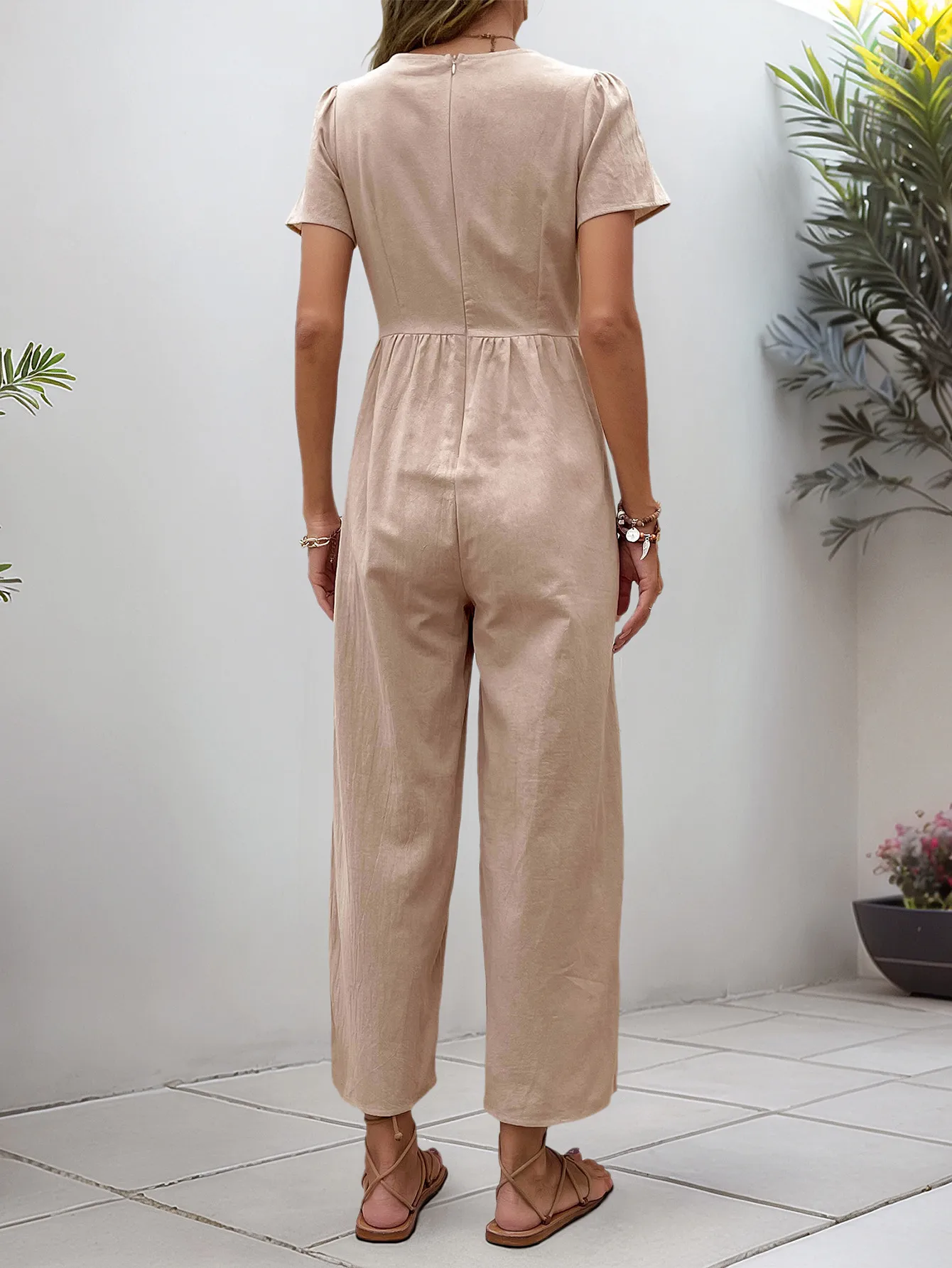 Women's Daily Casual Solid Color Button Jumpsuits display picture 7