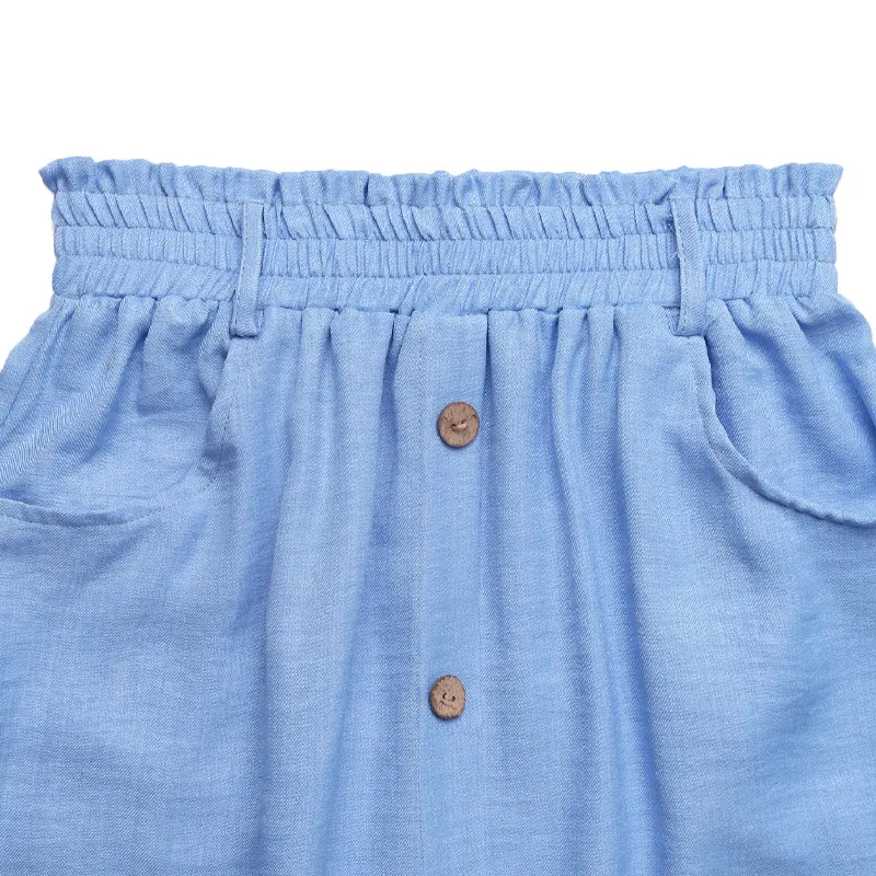 Women's Skirt Casual Button Solid Color Midi Dress Daily display picture 8