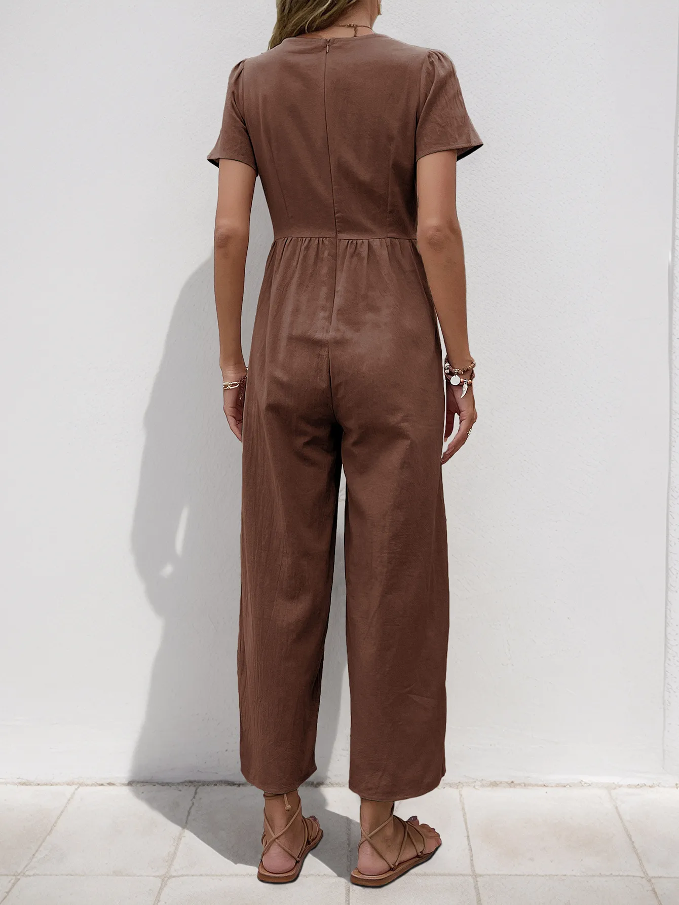 Women's Daily Casual Solid Color Button Jumpsuits display picture 12