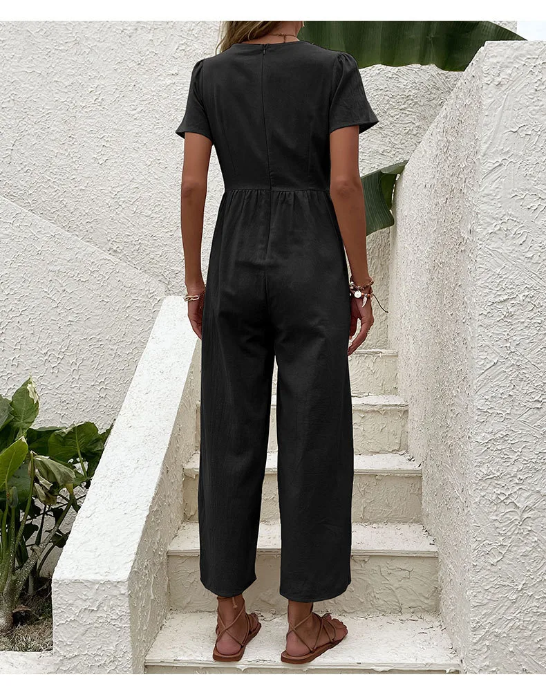 Women's Daily Casual Solid Color Button Jumpsuits display picture 28