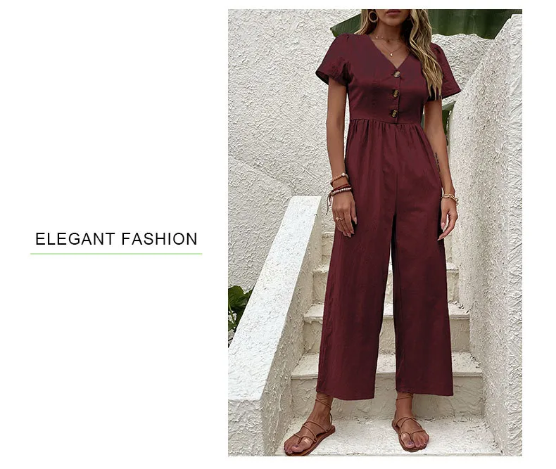 Women's Daily Casual Solid Color Button Jumpsuits display picture 42