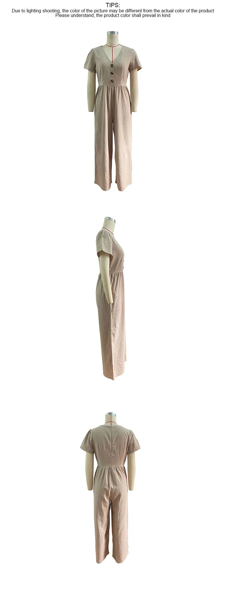 Women's Daily Casual Solid Color Button Jumpsuits display picture 49