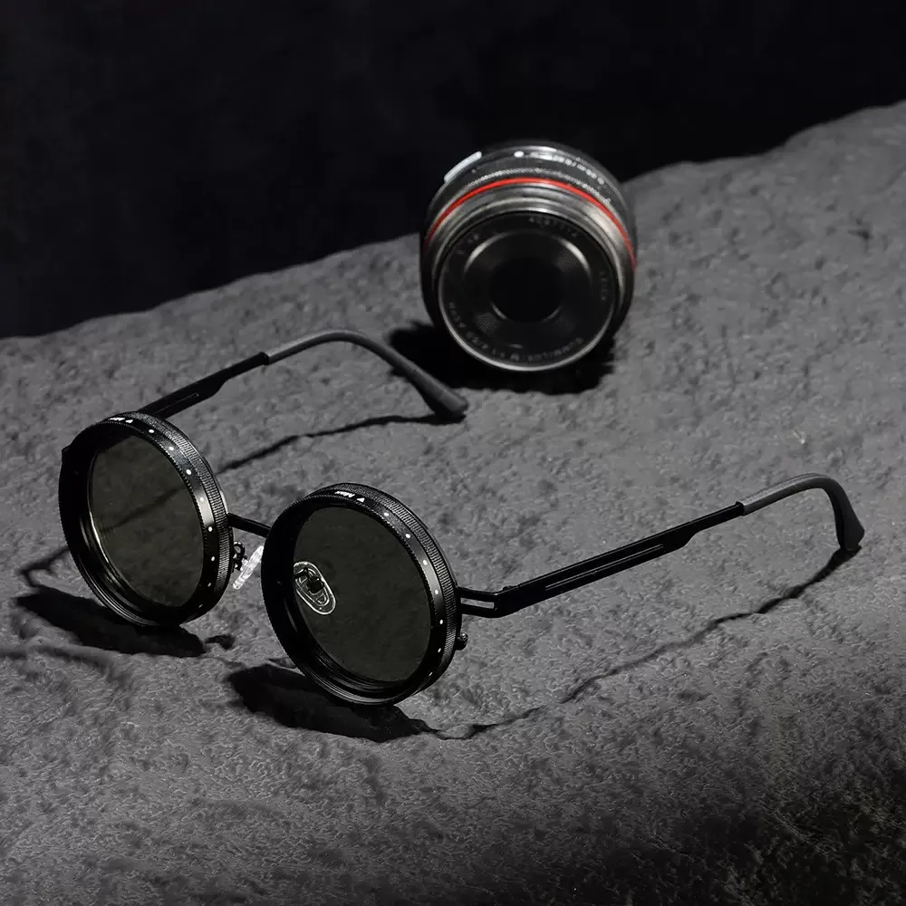 Vintage Style Rock Letter Tac UV400 Protection Round Frame Wayfarer Full Frame Glasses display picture 1