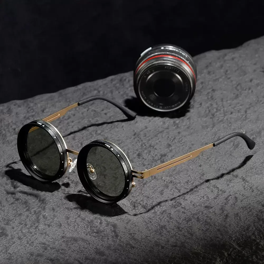 Vintage Style Rock Letter Tac UV400 Protection Round Frame Wayfarer Full Frame Glasses display picture 2