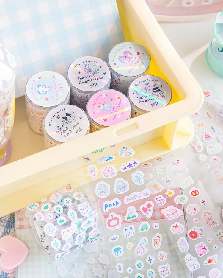 1 Piece Cartoon Learning Paper Cartoon Style Cute Adhesive Tape display picture 1