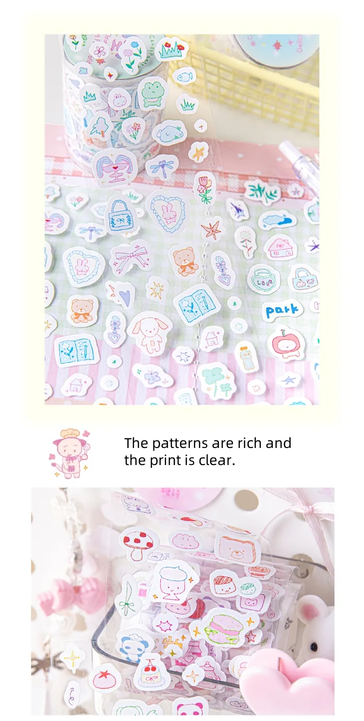1 Piece Cartoon Learning Paper Cartoon Style Cute Adhesive Tape display picture 6