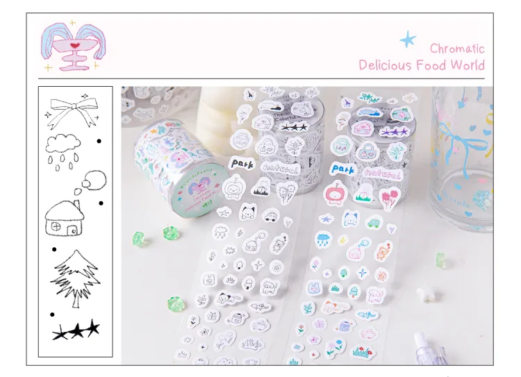 1 Piece Cartoon Learning Paper Cartoon Style Cute Adhesive Tape display picture 11