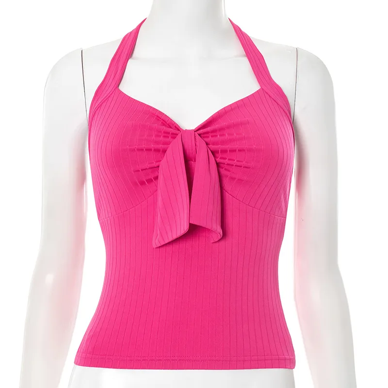 Women's T-shirt Sleeveless T-Shirts Casual Streetwear Bow Knot display picture 8