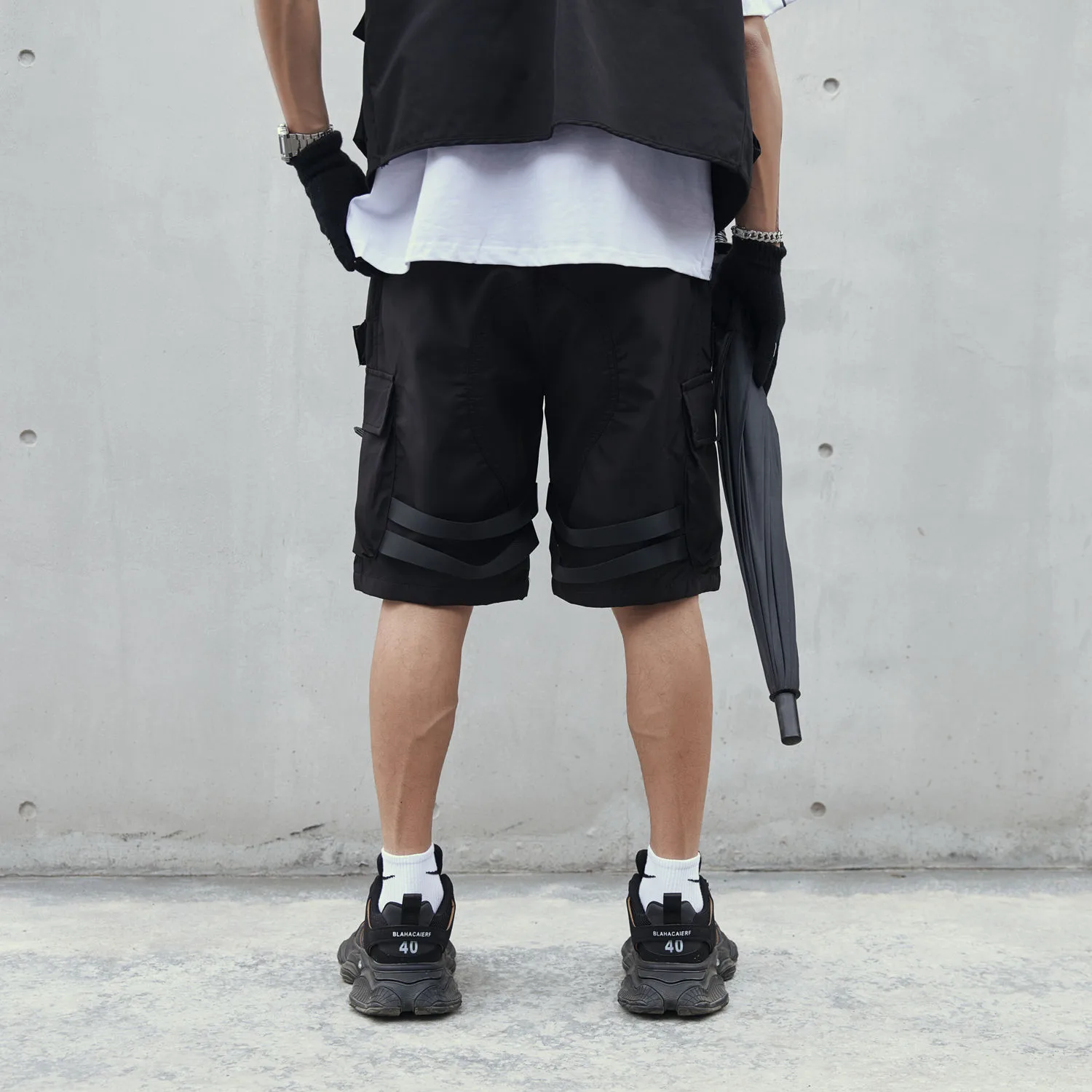 Jiayiku Men's  Dark  Functional Fashion Brand Multi-Pocket Pants Heavy Duty Tactical Tooling Shorts display picture 6