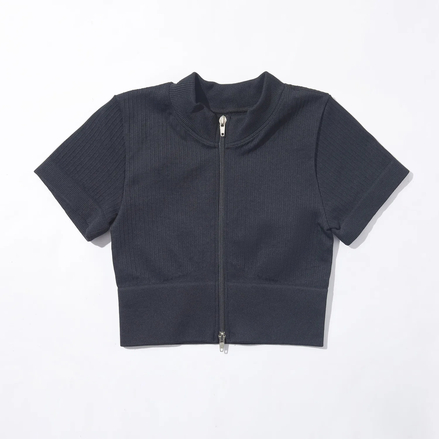 Fitness Sexy Classic Style Solid Color Nylon Spandex V Neck Active Tops Coat display picture 7