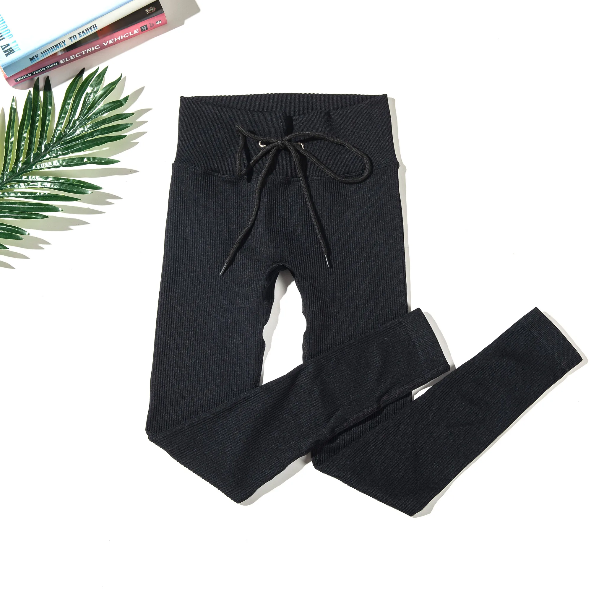 Casual Fitness Classic Style Solid Color Nylon Spandex Active Bottoms Skinny Pants display picture 3