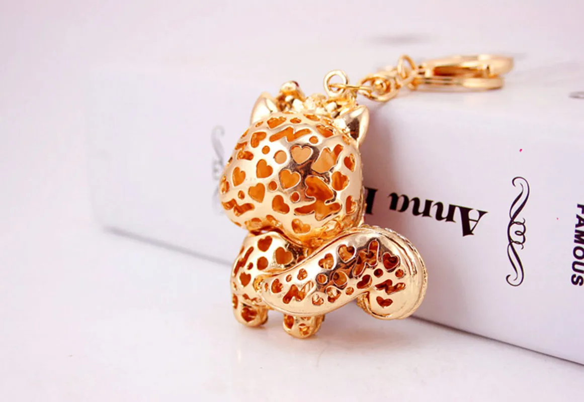 1 Piece Squirrel Alloy Inlay Rhinestones Keychain display picture 15