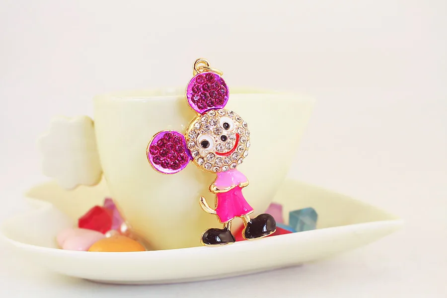 1 Piece Cute Artistic Animal Alloy Inlay Rhinestones Keychain display picture 8