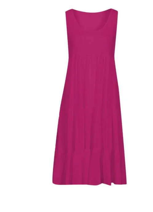 Explosions Women's 7-color 5-size Sleeveless Round Neck Stitching Large Pendulum Beach Skirt S-5XL 16 Spot display picture 4