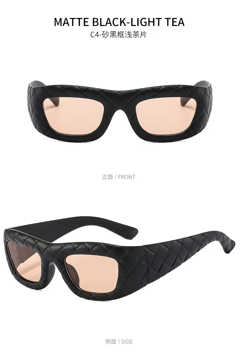 2000 S Style Grid Pattern Sunglasses Women Fashion Personalized Hip Hop Punk Glasses Travel Party Sunscreen Square Frame Full Frame display picture 12