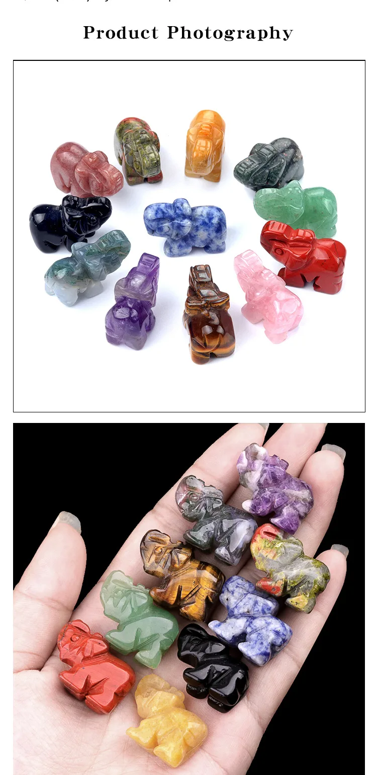 Retro Classic Style Elephant Green Aventurine Tiger Eye Obsidian Artificial Decorations display picture 1