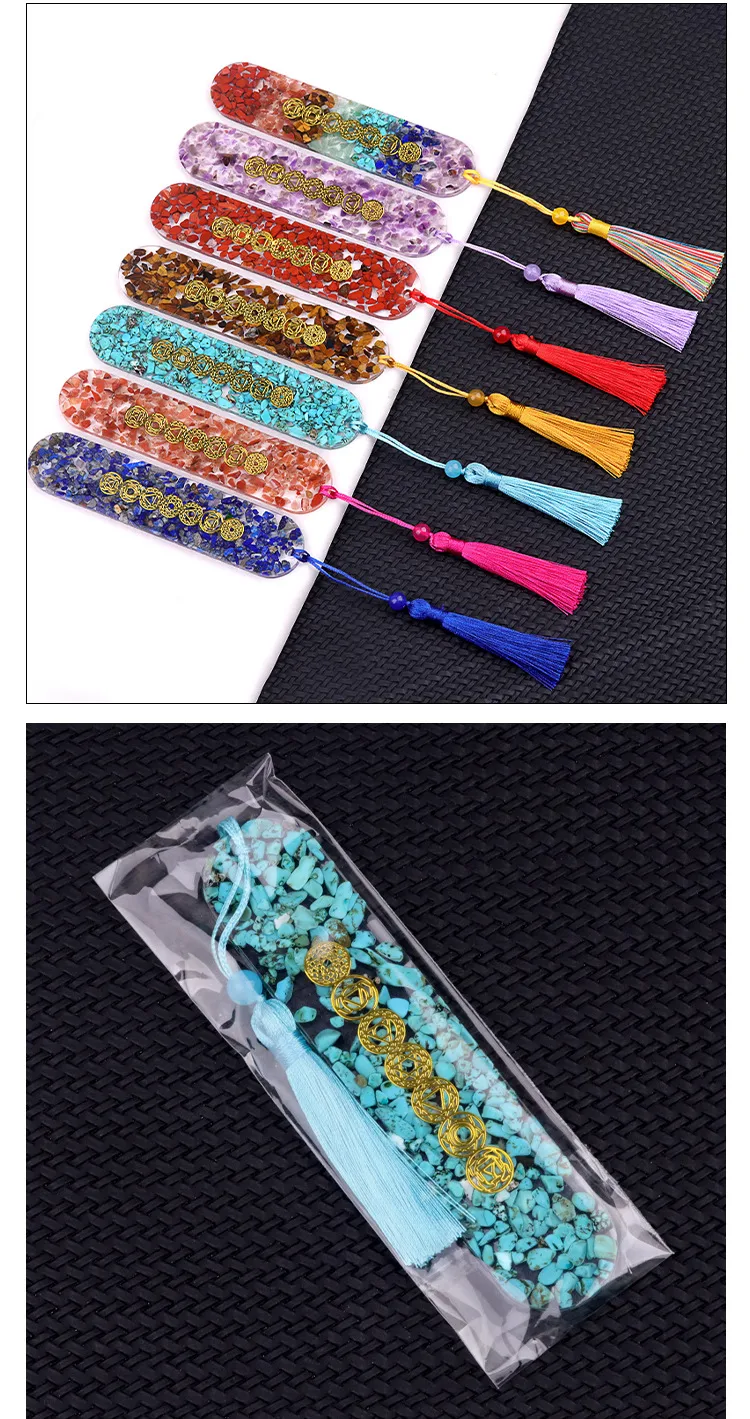 1 Piece Geometric Class Learning School Semi-precious Stone Amethyst Red Jasper Vintage Style Bookmark display picture 2