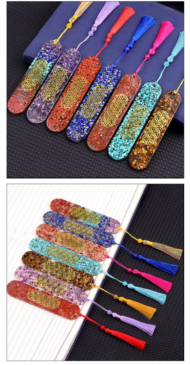 1 Piece Geometric Class Learning School Lapis Lazuli Semi-precious Stone Amethyst Vintage Style Bookmark display picture 1