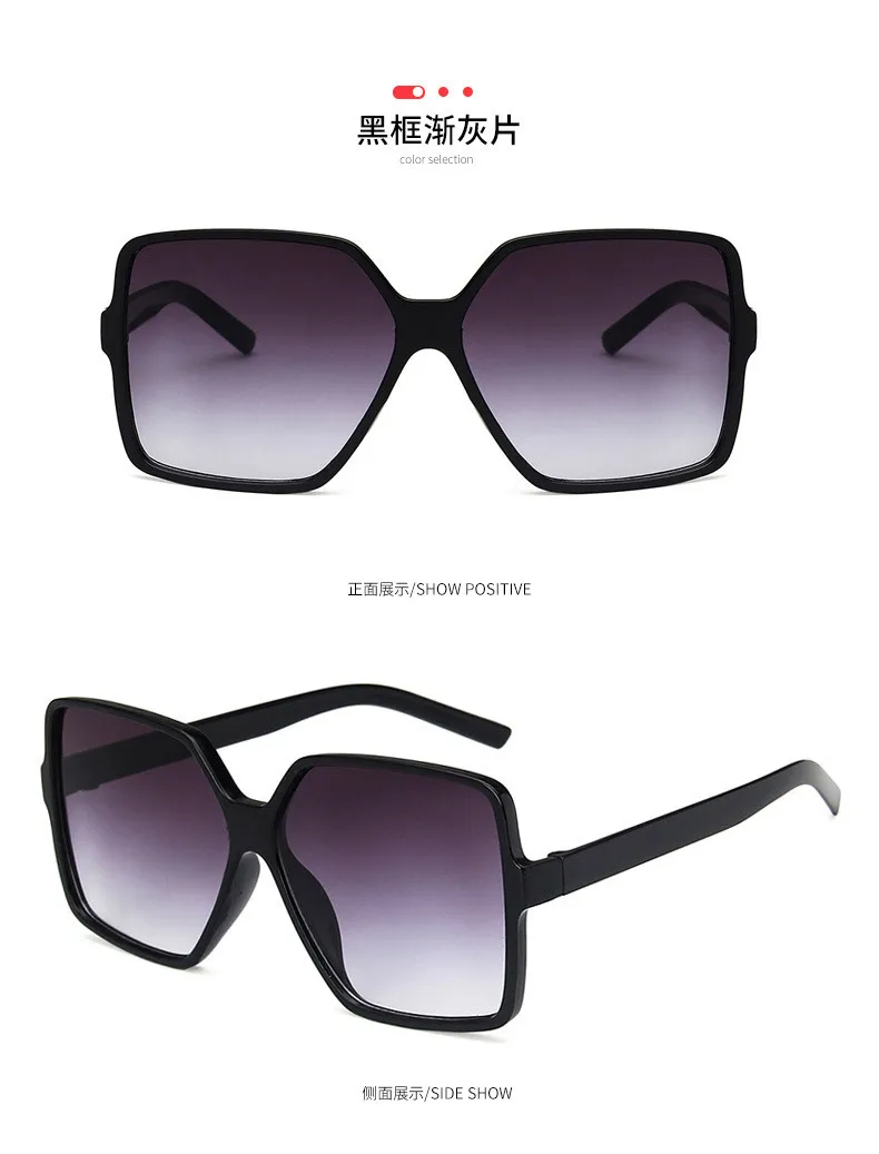 Women's Sunglasses Fashionable Summer Anti-Uv Sunglasses Large Frame Street Photography Sunglasses J1932 display picture 5