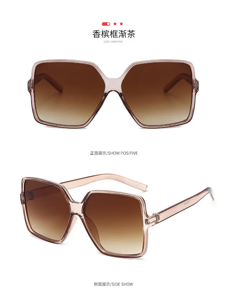 Women's Sunglasses Fashionable Summer Anti-Uv Sunglasses Large Frame Street Photography Sunglasses J1932 display picture 6