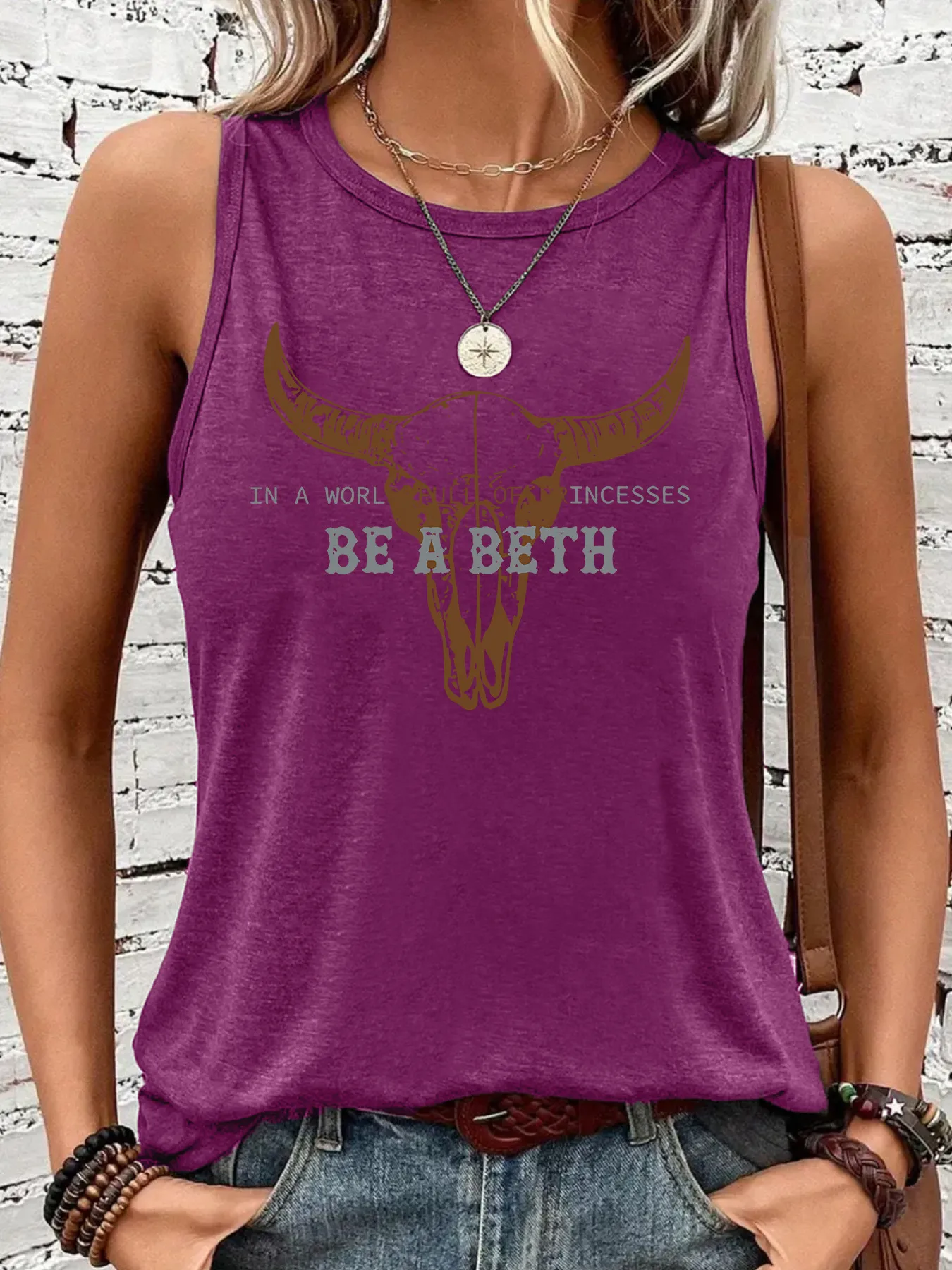 Women's Vest Tank Tops Printing Pastoral British Style Letter Cattle display picture 3