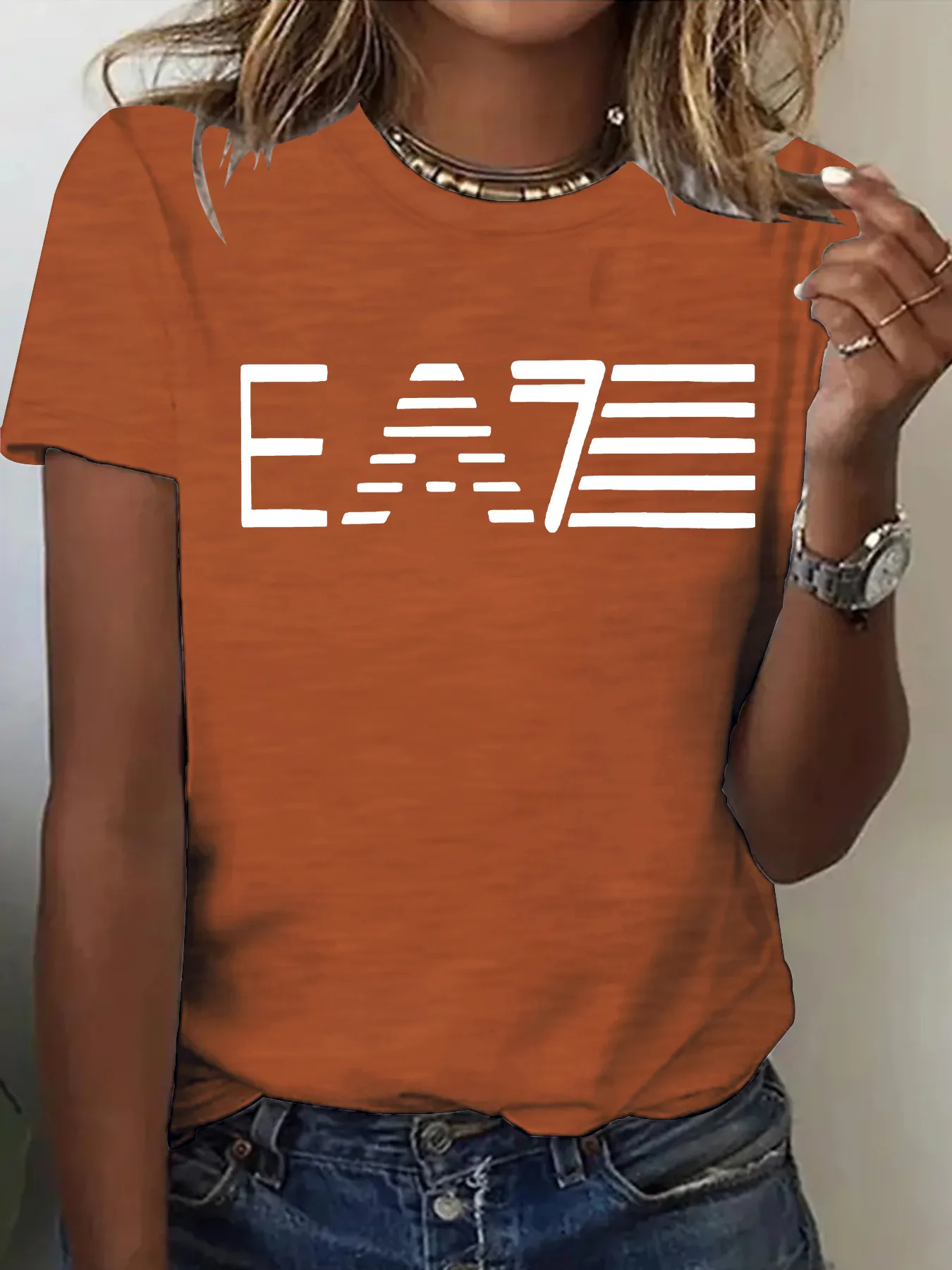 Women's T-shirt Short Sleeve T-Shirts Printing Casual Pastoral Streetwear Slogan display picture 1