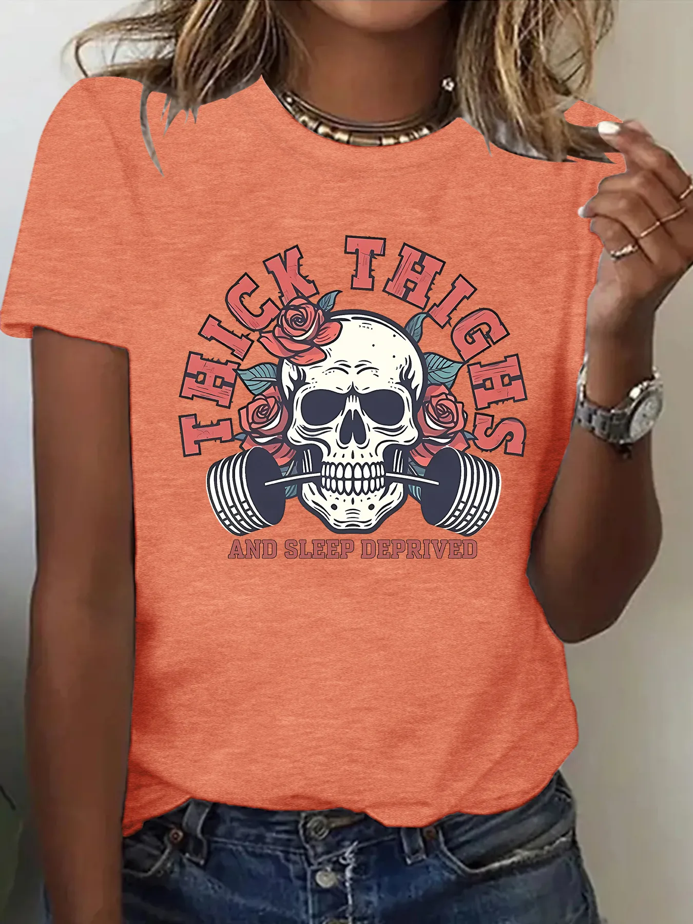 Women's T-shirt Short Sleeve T-Shirts Printing Casual Pastoral Streetwear Vocabulary Words/Name Slogan Graffiti display picture 2